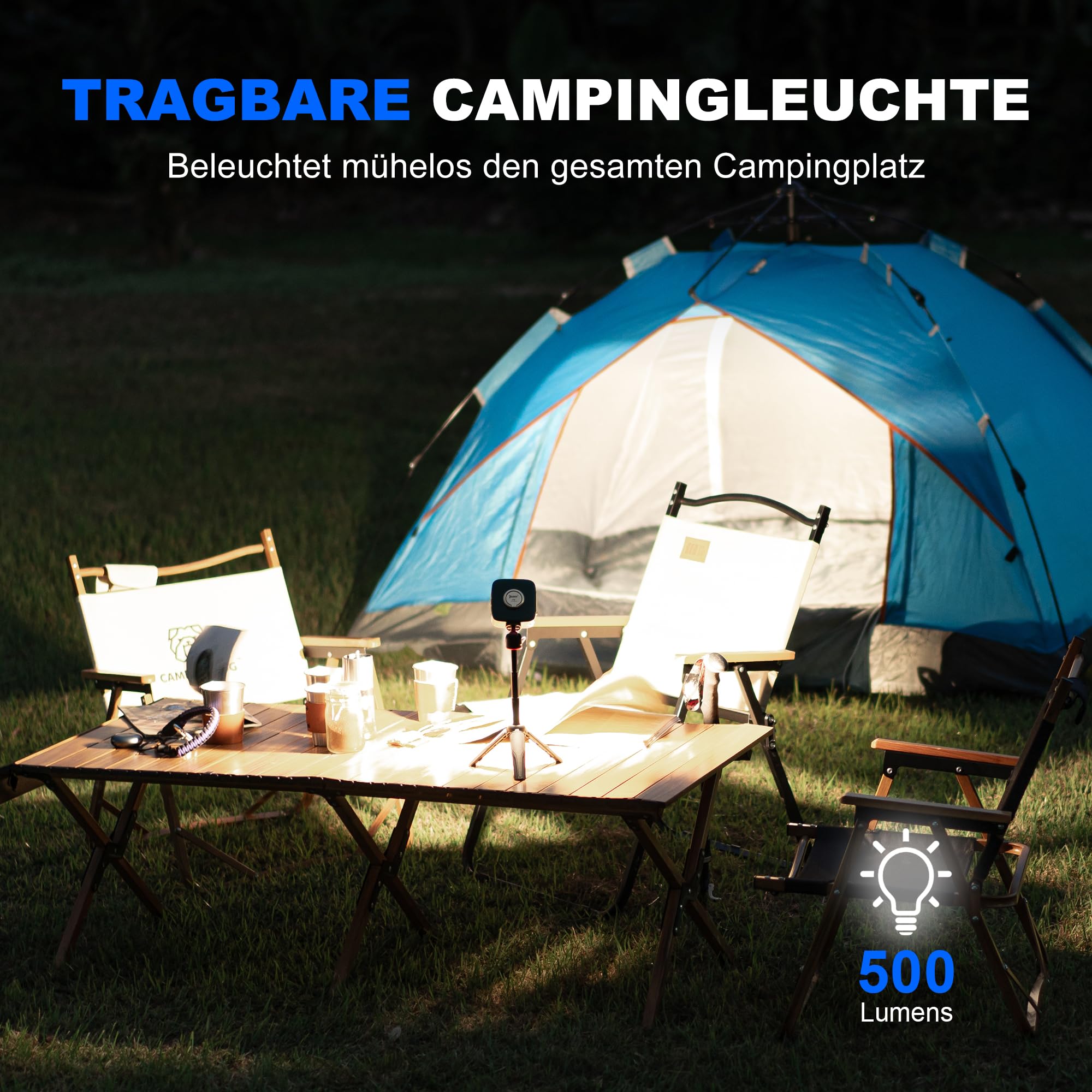 WUBEN F5 Campinglampe Aufladbar, 500 Lumen LED Campinglampe 3 Lichtmodi