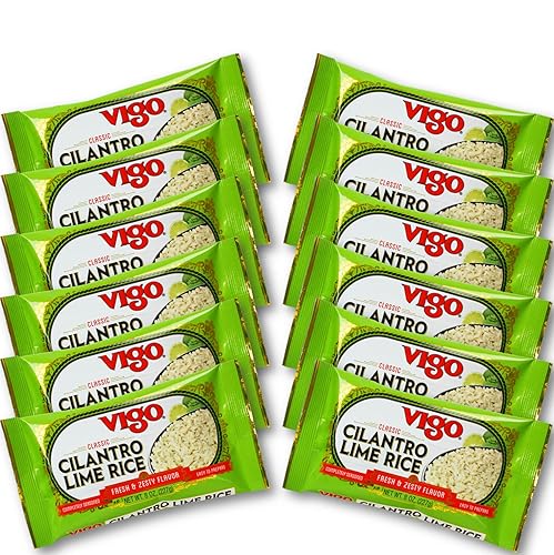 Miniatura 1 de Vigo Auténtico arroz de lima cilantro, fresco y picante bajo en grasa, 8 onzas (lima cilantro, 8 onzas (paquete de 12))