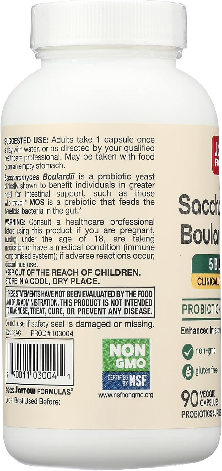 JARROW FORMULAS Saccharomyces Boulardii Plus MOS 90 Count, 90 CT