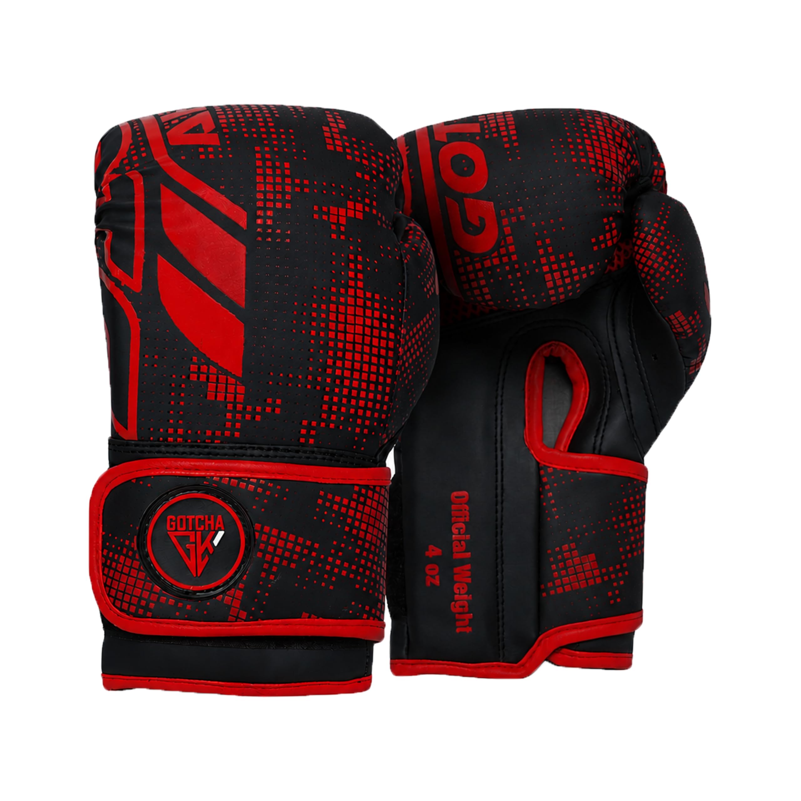 Boxing Gloves - Pro Training Sparring Gloves - Synthetic Leather Boxing Gloves Pair, Muay Thai, Kickboxing, Men Women Kids Workout Punchbag Boxing Glove, Multi-Layer Padding Gloves (Red, 4 oz) — image 1
