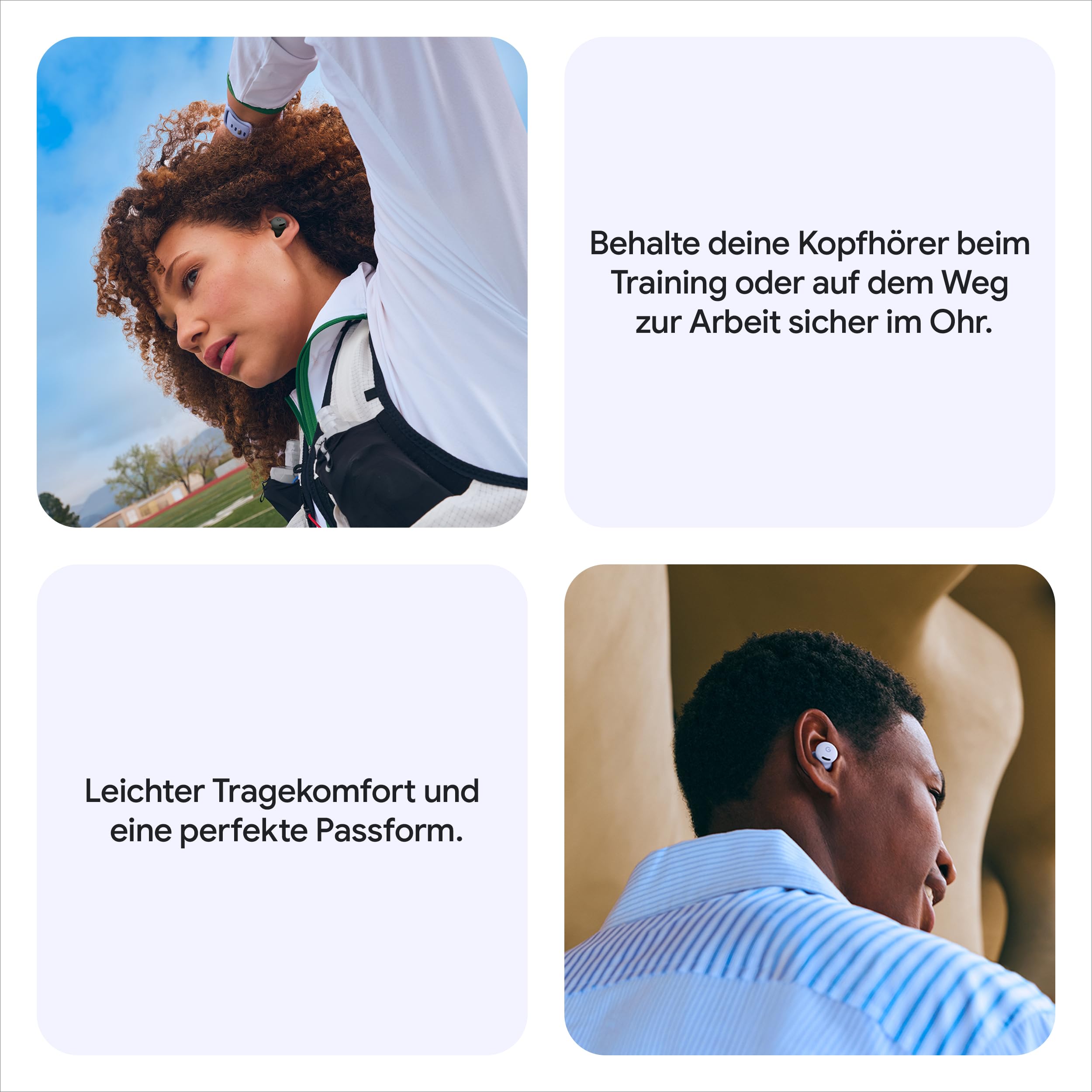 Google Pixel Buds 2a – Kabellose Kopfhörer mit aktiver Geräuschunterdrückung – Leicht und bequem – Wasserabweisend – Bluetooth-kompatibel – Hazel