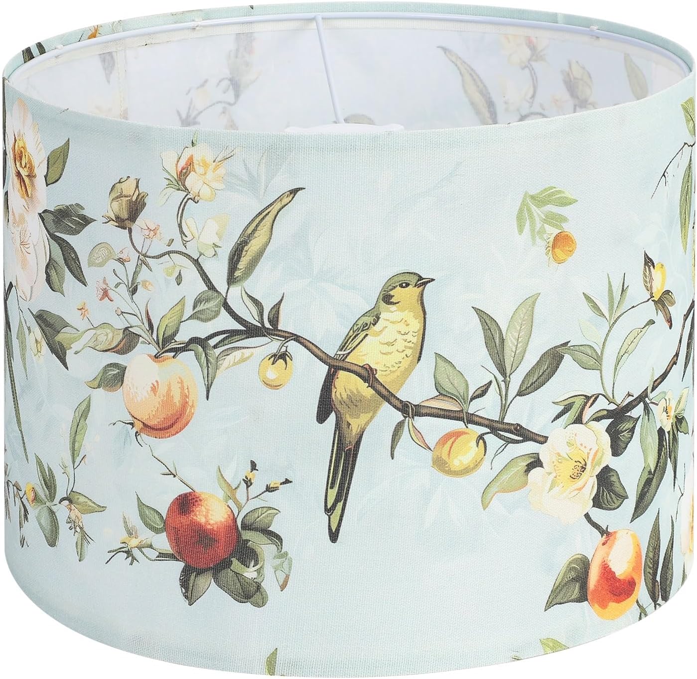 Drum lamp shades, 13x13x10in Fabric Lamp Shade, Printed Floral and Bird Print Lamp shades, 1 Pack Lamp Shades for Table Lamps, Support Spider and E26/E27 Base Multicolour A 13x13x10 in-1 Pack
