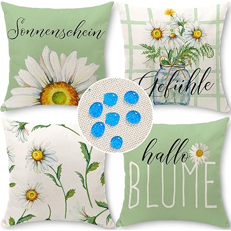 HUASHUZI Outdoor wetterfest Kissenbezug Frucht Zitrone 4er Set 45x45cm