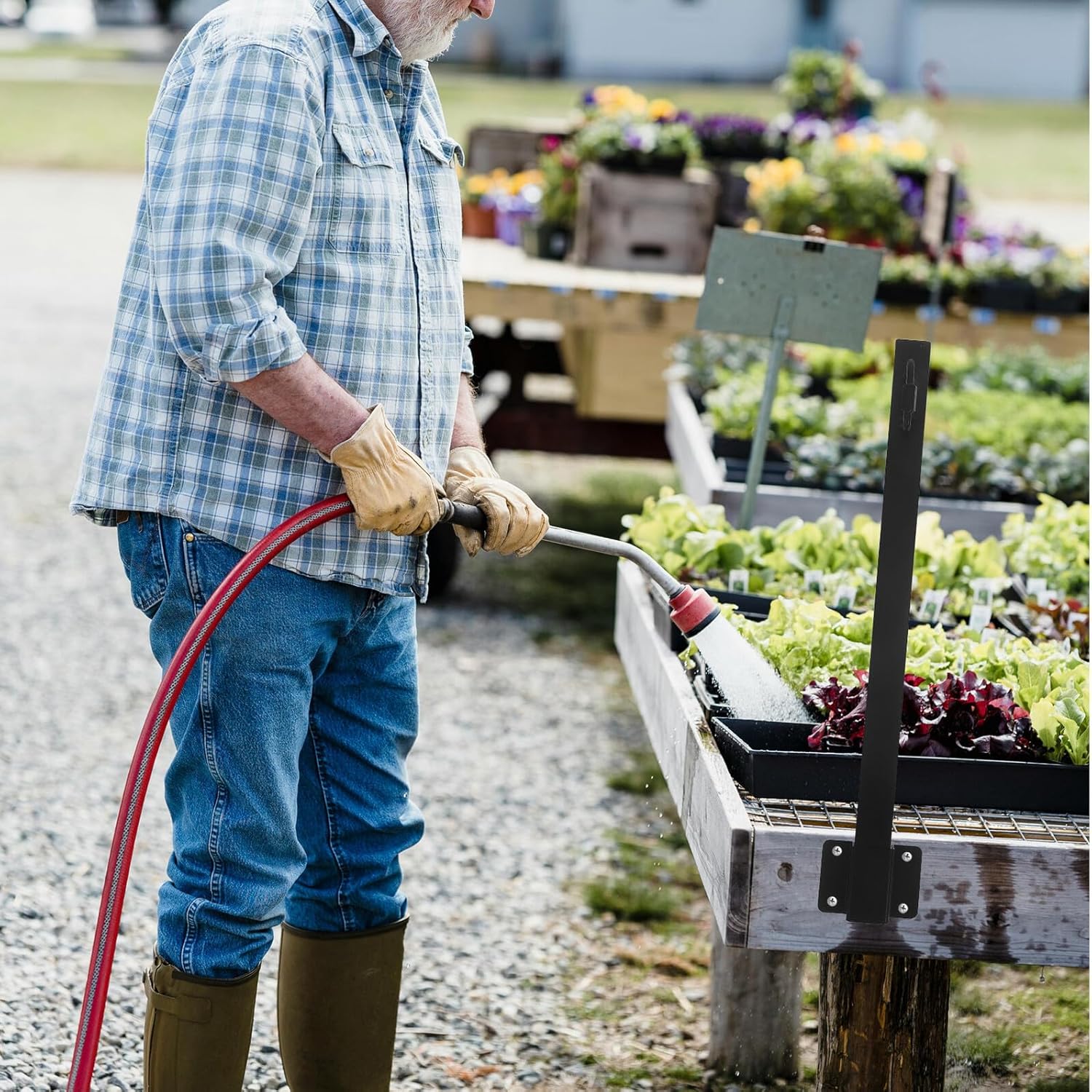 4pcs Outdoor Lamp Poles String Light Holder Metal Support Rods for Patio Garden Backyard Fence Hanging Outdoor Lighting Accessories