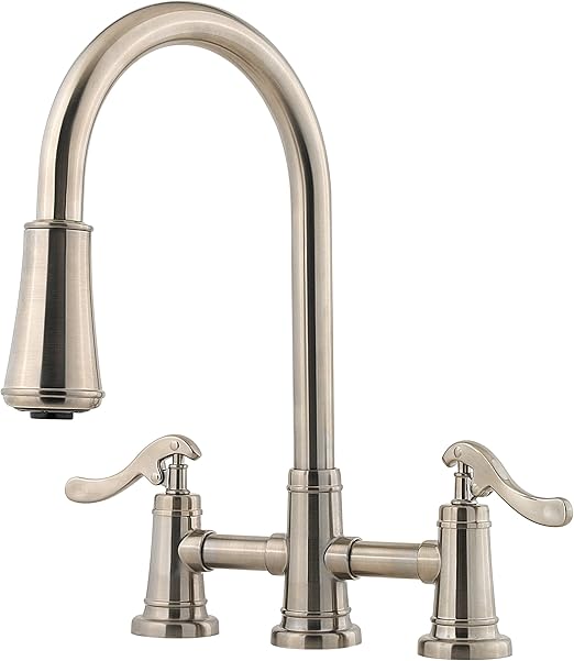 Pfister LG531YPK Ashfield 2-Handle Pull Down Kitchen Faucet in Brushed Nickel, 1.8 gpm Pfister LG531YPK Ashfield 2-Handle Pull Down Kitchen Faucet in Brushed Nickel, 1.8 gpm