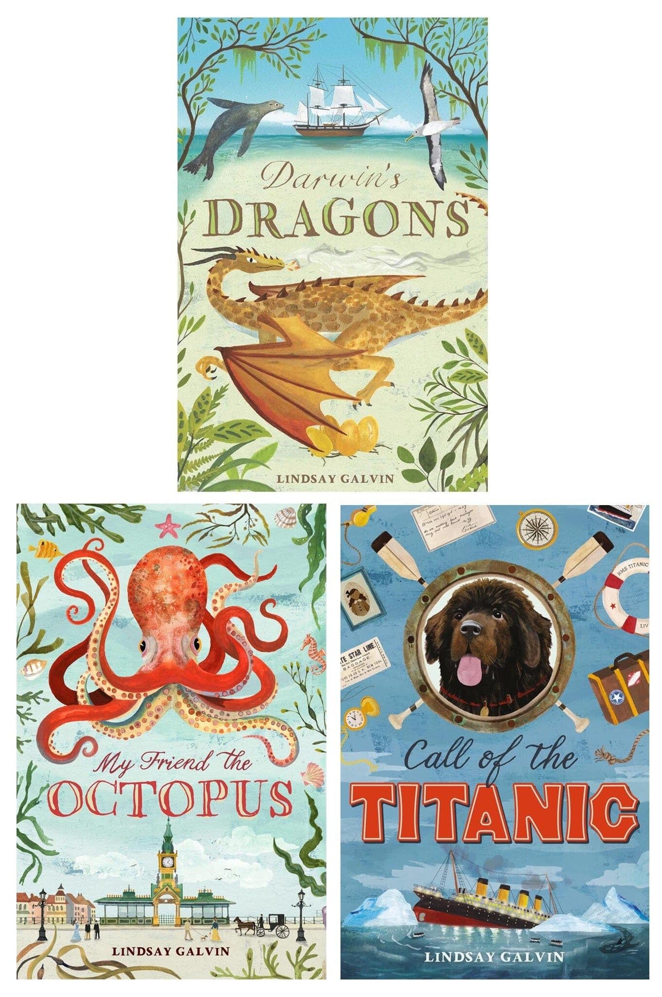 Lindsay Galvin 3 Books Collection Set (Darwin's Dragons, My Friend the Octopus, Call of the Titanic)