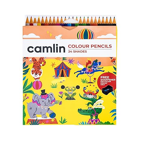 Camlin Kokuyo 4192567 24-Shade Full Size Colour Pencil Set (Assorted)