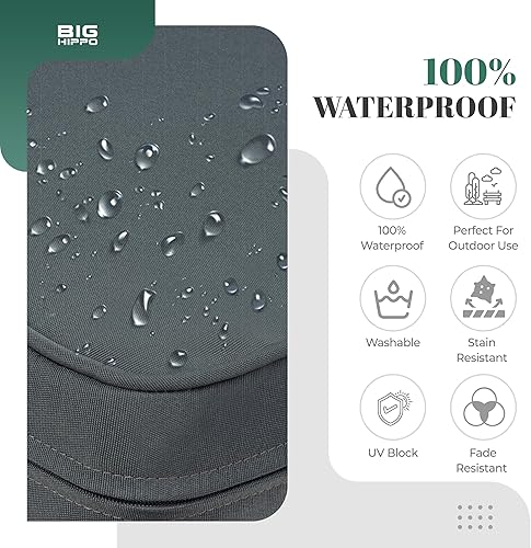 Miniatura 5 de Big Hippo Juego de cojines de asiento para exteriores de 46 x 26 pulgadas, impermeables, resistentes a la decoloración, cojines de asiento profundo