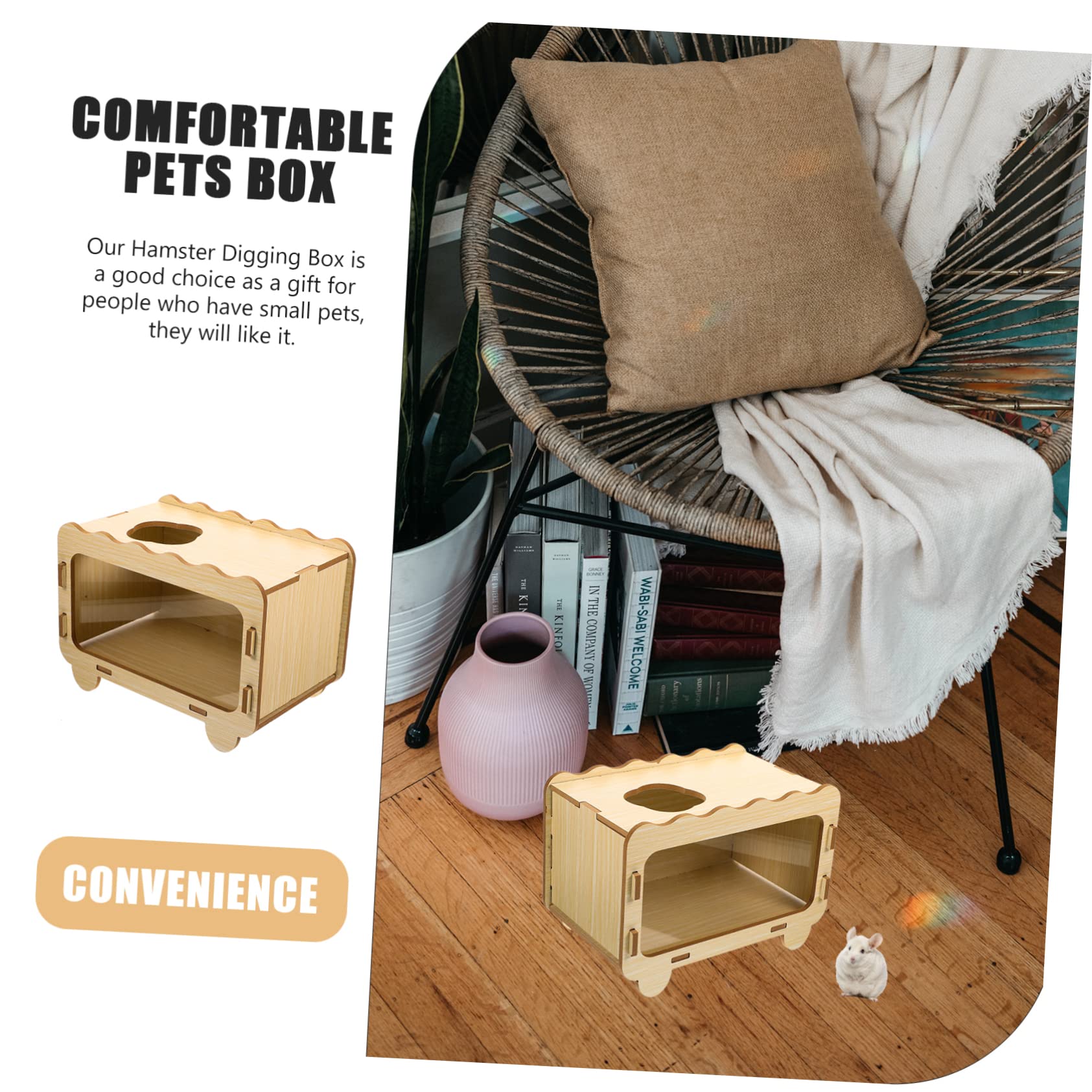 Happyyami Hamster Digging House Comfortable Mini Tunnel Box for Small Pets Interactive Multi Design Lightweight and Space Saving Durable Scratch Resistant Material for Home and Travel