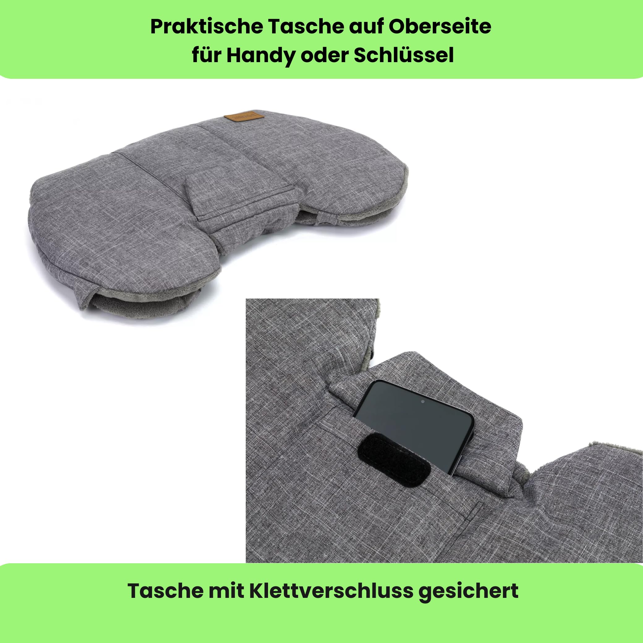 Fillikid Handwärmer Kalix Kinderwagen Buggy Exklusiv | Handschuhe Winddichter & wasserabweisender Winterbegleiter | Weiches Coralfleece-Futter | Handmuff Langlebig & Stylisch