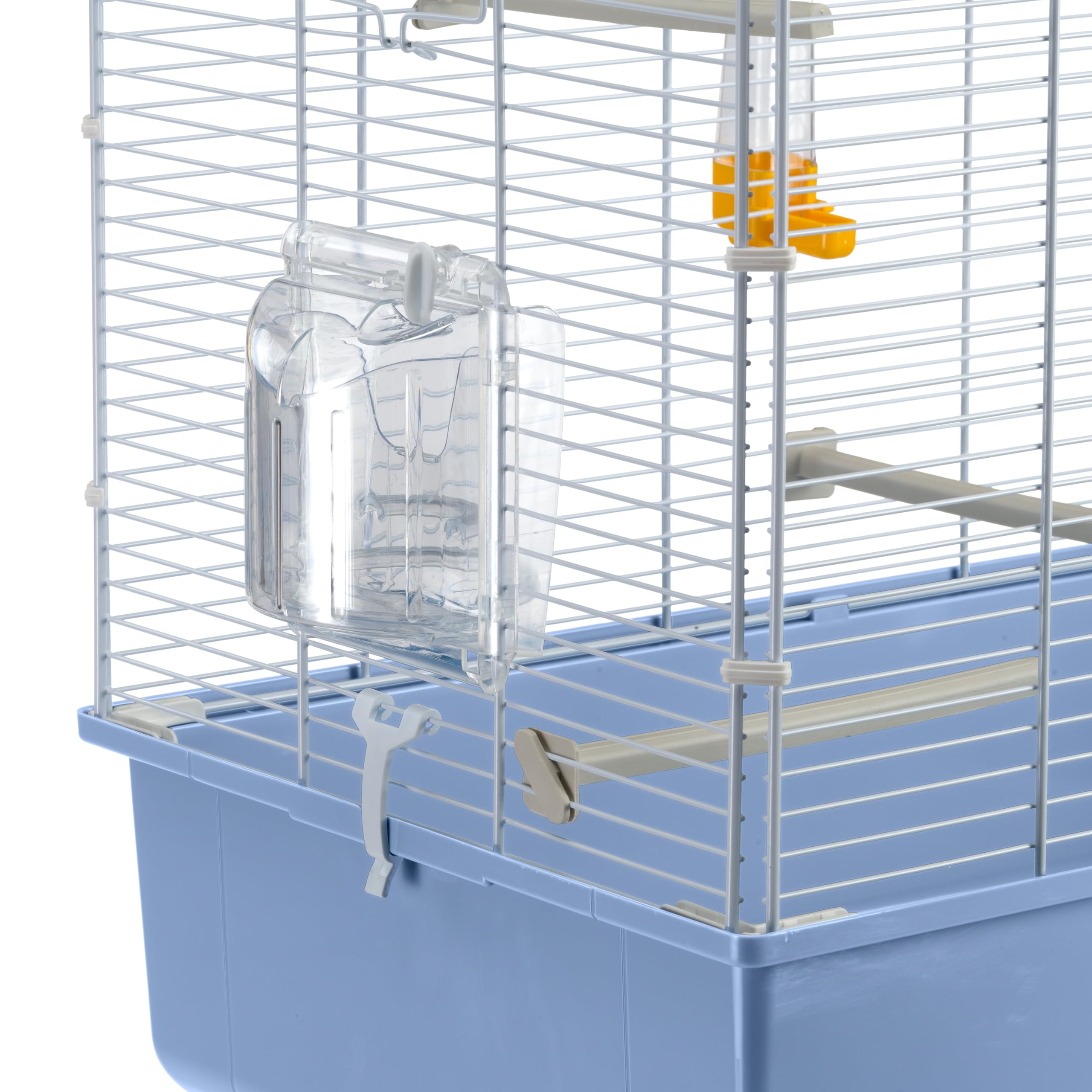 Ferplast Cage à Oiseaux Piano 4 Grande Cage pour Canaris, Pinsons, Perruches Ondulées, Inséparables, Accessoires Inclus, 59 x 33 x h 55 cm, Blanc