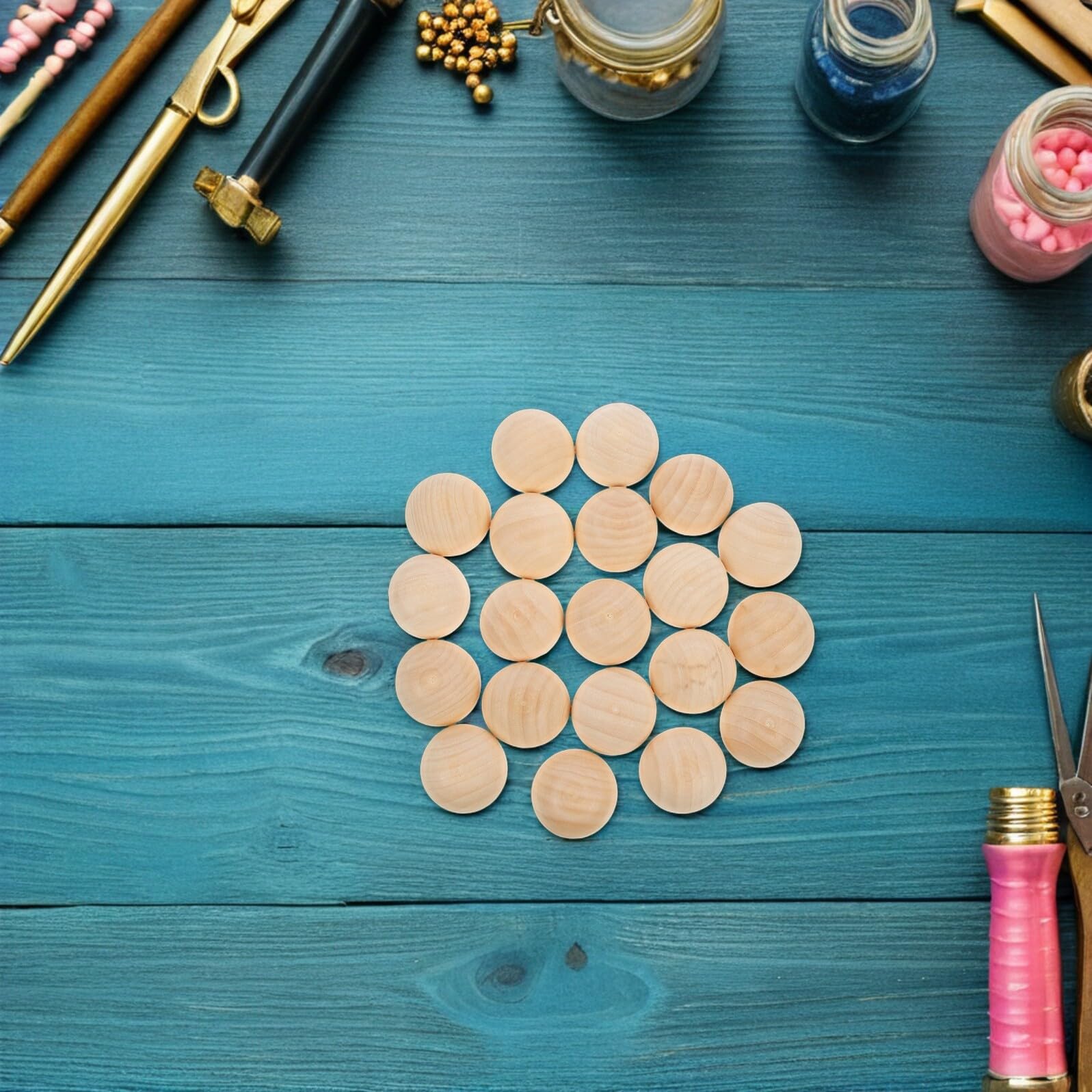 Homoyoyo Bolas de Madera Semiesféricas sin Terminar para Manualidades 200 Piezas 15-30 MM Medias Cuentas Naturales para Decoración Pintura y Proyectos Creativos Hogar y Eventos
