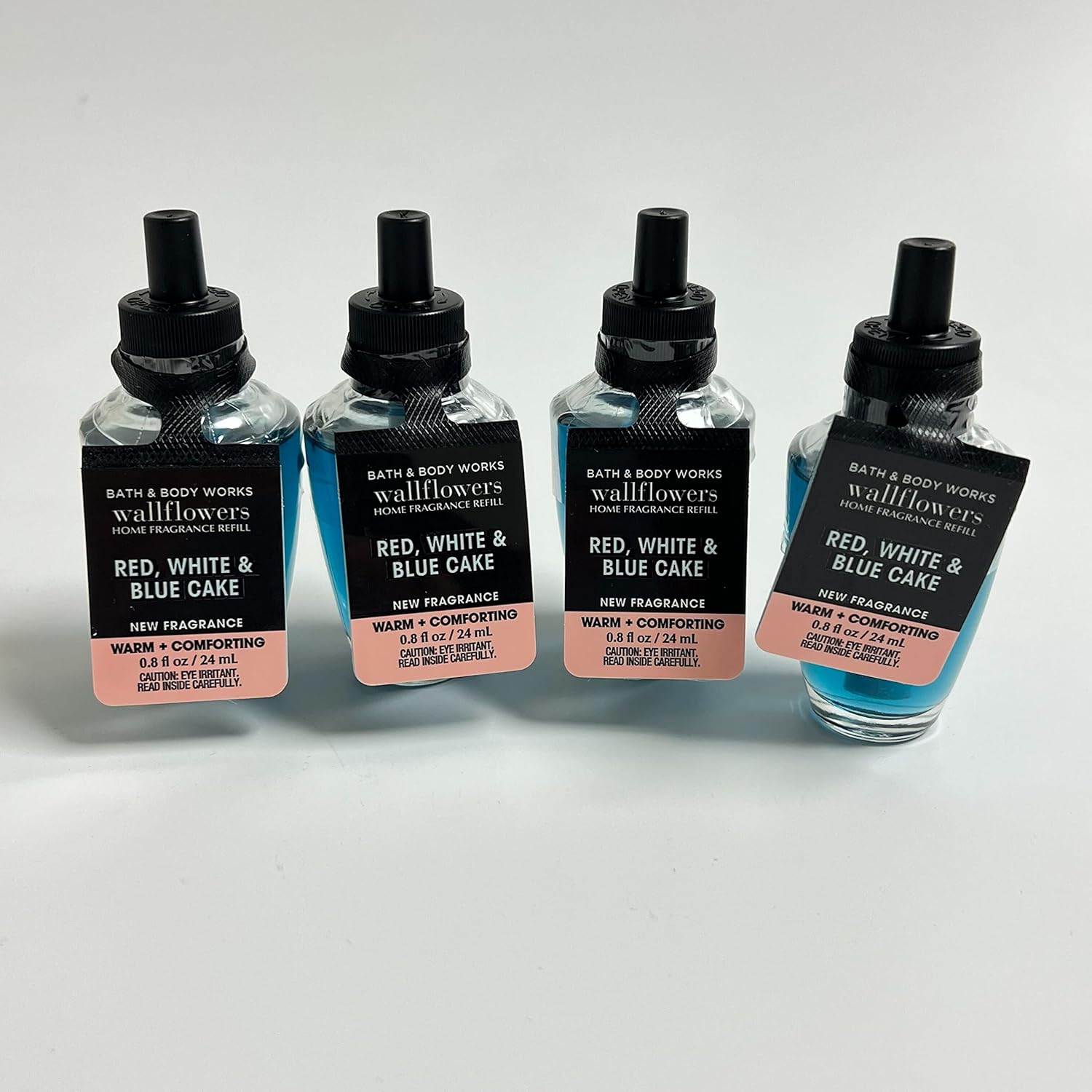 Bath & Body Works Red White & Blue Cake Wallflowers Refills 4-Pack - 0.8oz each - Limited Edition 2021