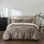3-Piece Ensemble de couvertures de couettes – 300TC Tencel Lyocell, Ultra Lits de refroidissement doux avec 2 Carcasses d'oreillers – Lin de luxe respirant, durable (Peach Feather, Queen (U.S. Standard))