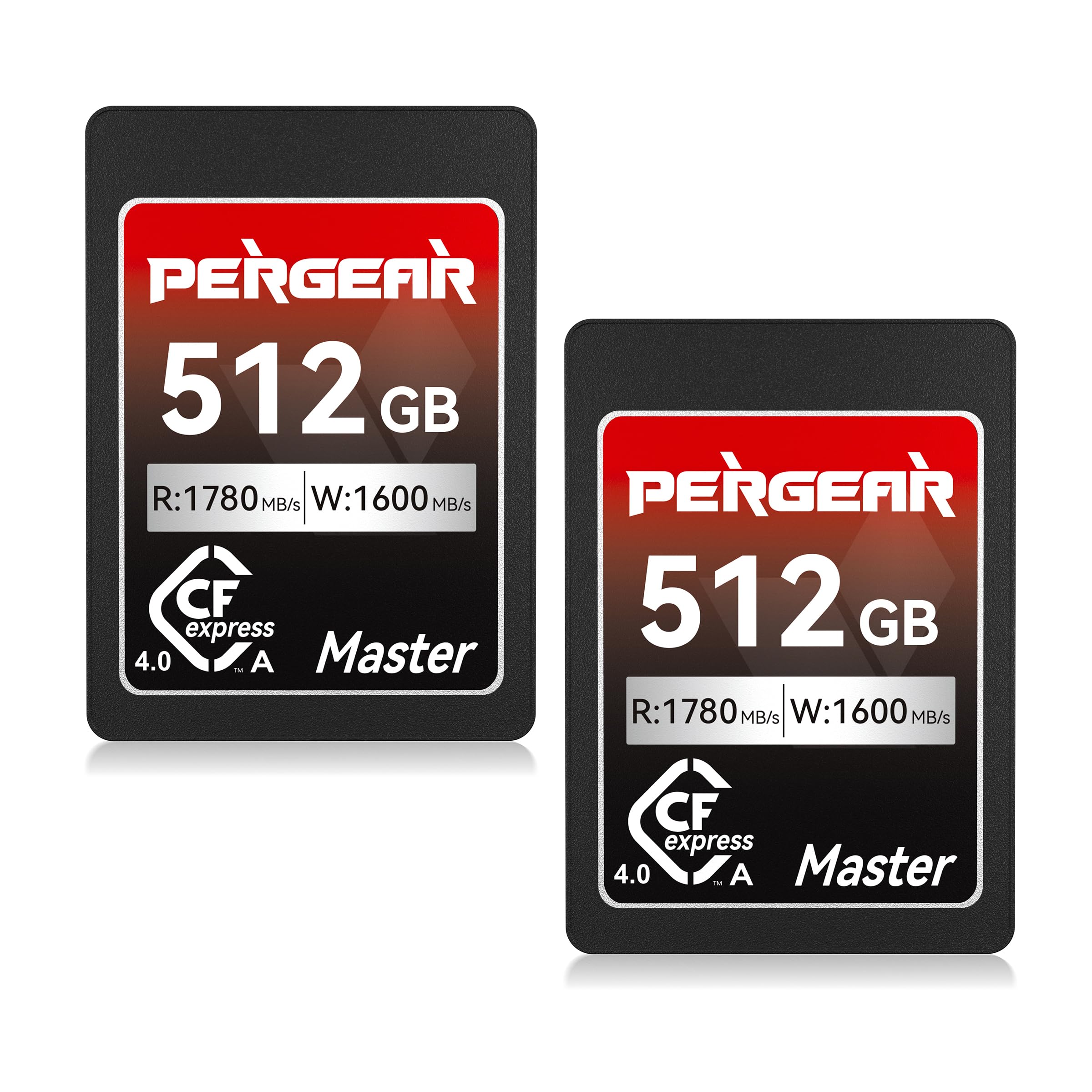 Pergear Tarjeta de memoria CFexpress 4.0 tipo A de 512 GB, velocidad de lectura de hasta 1780 MB/s, velocidad de escritura de 1600 MB/s, para 4K 120P, 8K 30P (2 unidades) Master Series, compatible con