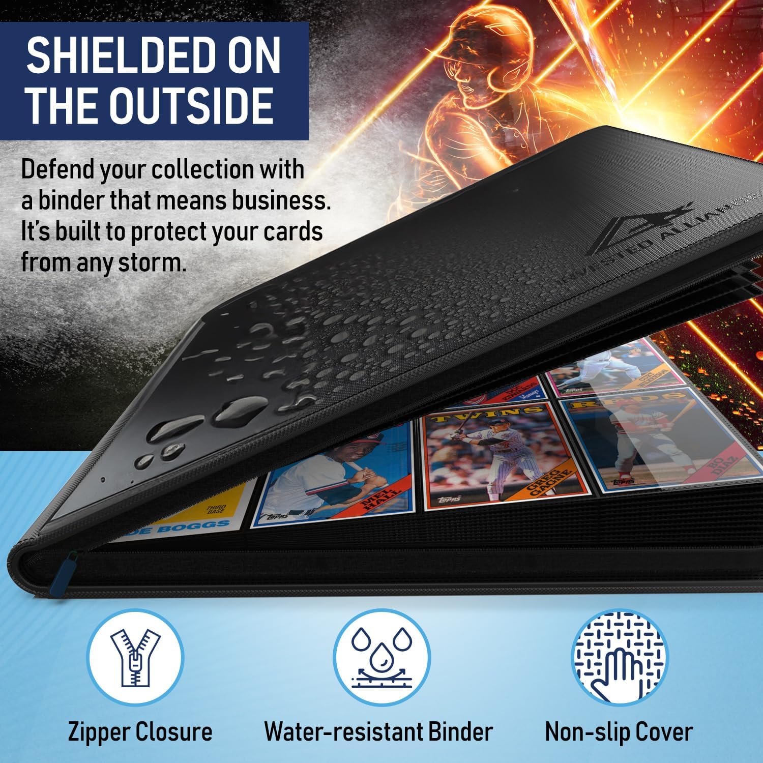 Premium TCG Card Binder For 480 Side Loading Pockets | Sports Trading Card Binder 12 Pocket Zipper, Collectible Trading, Magic, MTG, Baseball, Football Ringless Storage Organizer Album.