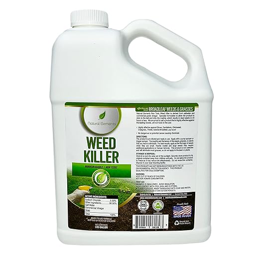 Natural Elements Weed Killer | Pet Safe, Safe Around Children | Natural Herbicide (1 Gallon)