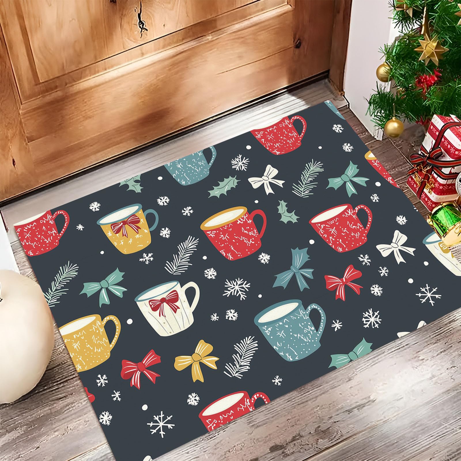 Tapis de porte d'entrée gris antidérapant pour bloquer la saleté
