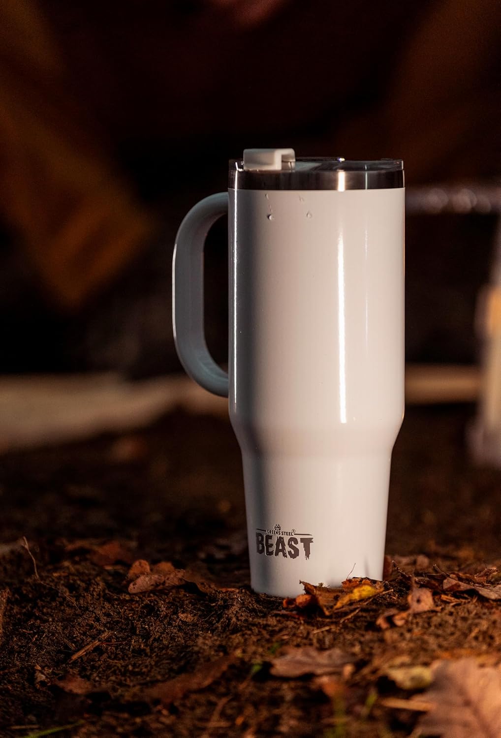 Beast 50 oz Tumbler with Handle Stainless Steel Vacuum Insulated Coffee Ice Cup Double Wall Travel Flask (Arctic White) - Image 7