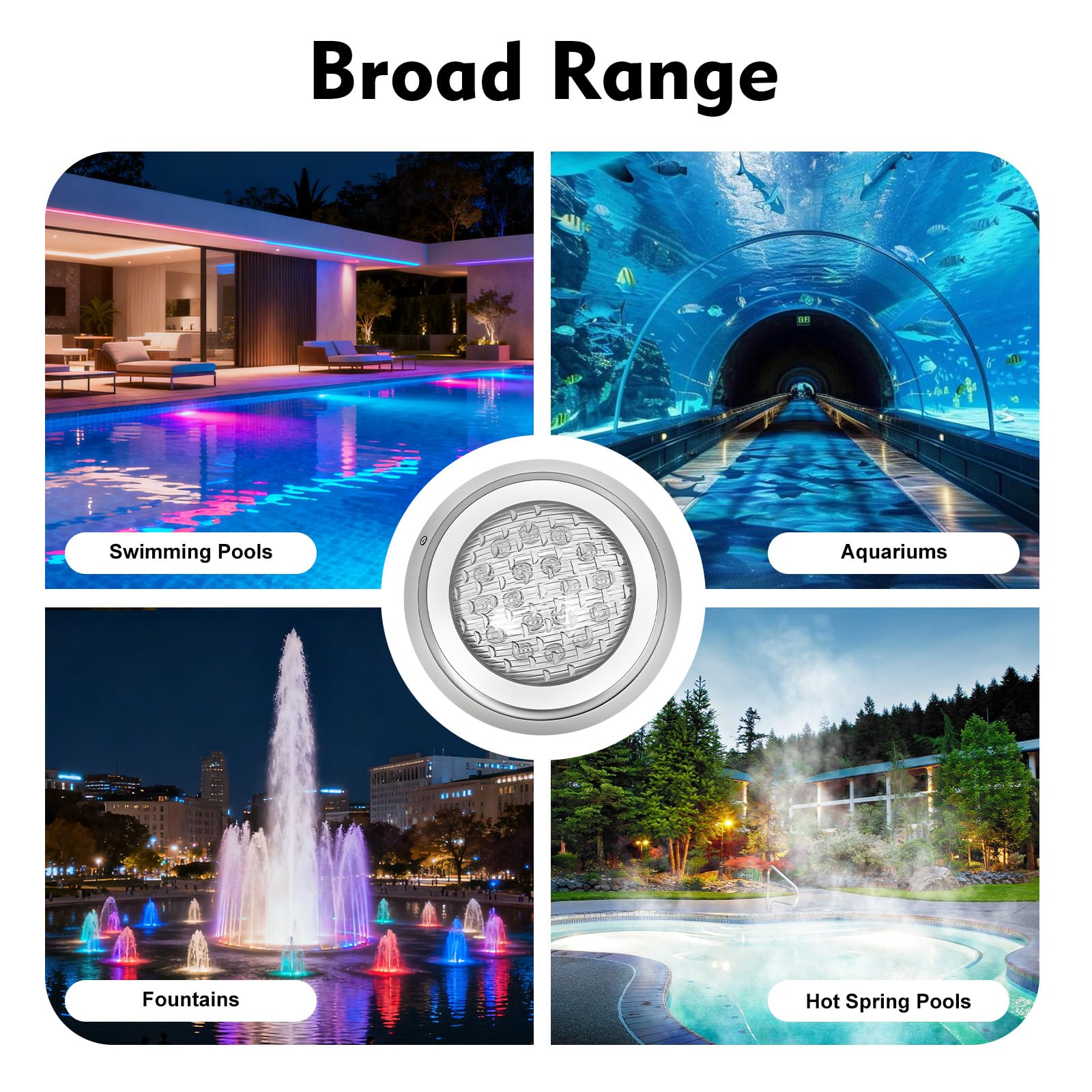 54W Edelstahl Poolbeleuchtung LED Poollampe Schwimmbad Poolleuchte Unterwasser Poolbeleuchtung Poollicht mit Fernbedienung fur Swimming Pool AC 12V IP68 4500Lm
