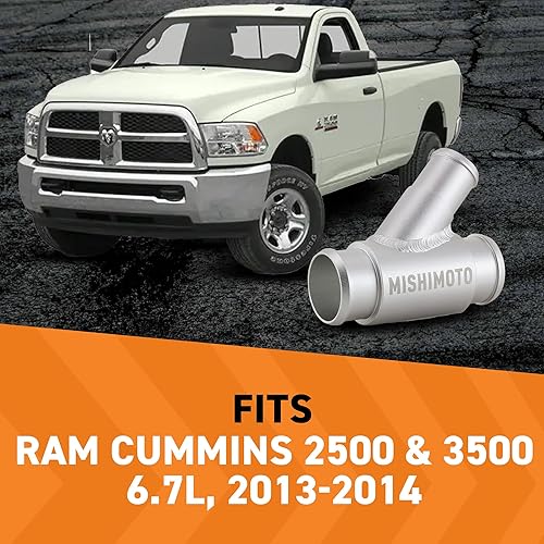 Miniatura 2 de Mishimoto MMHOSE-RAM-13Y Tubo en Y de refrigerante de aluminio, para conectar mangueras de radiador duales, compatible con RAM Cummins 2500 y 3500