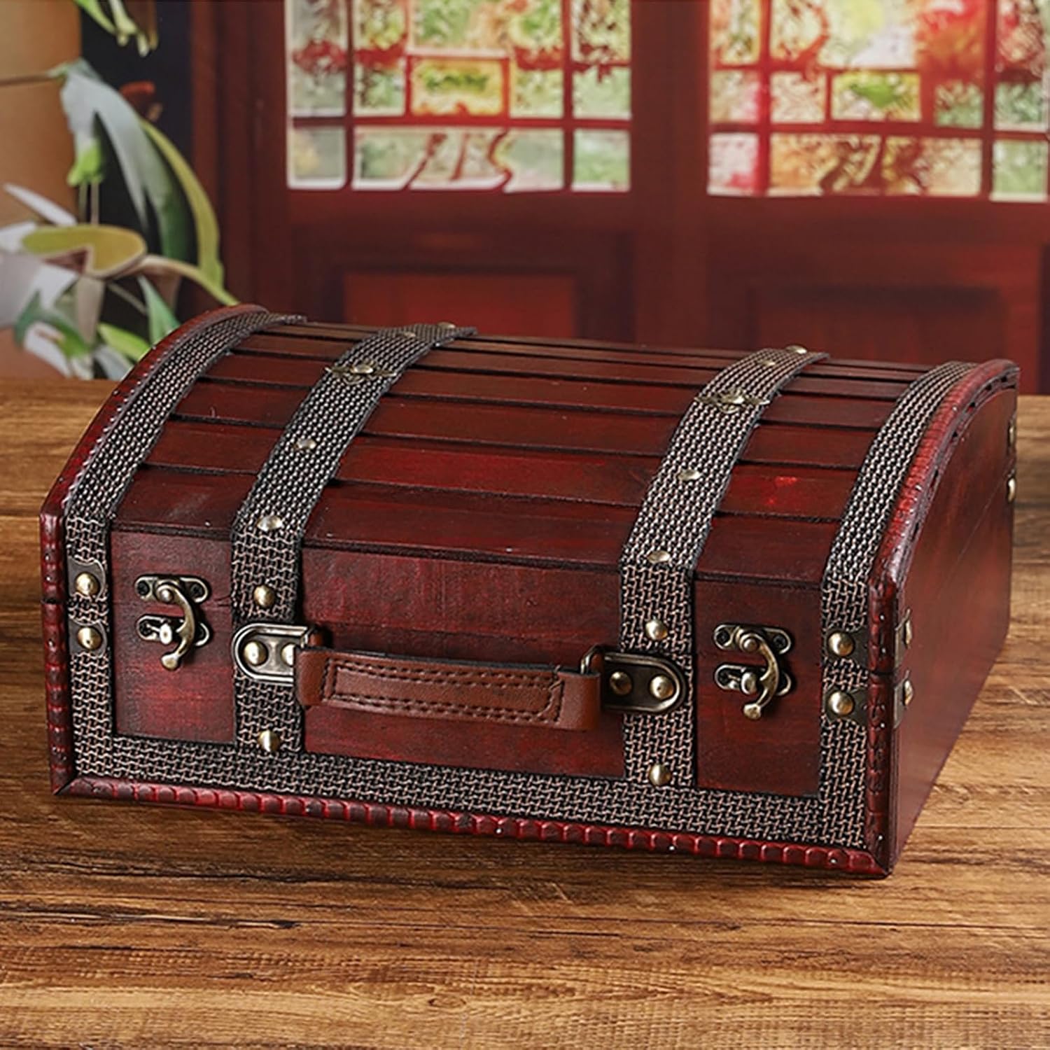 Decorative Wood Chest with Combination Ideal for Secret Stashes Organization and Display Decorative Storage Chest