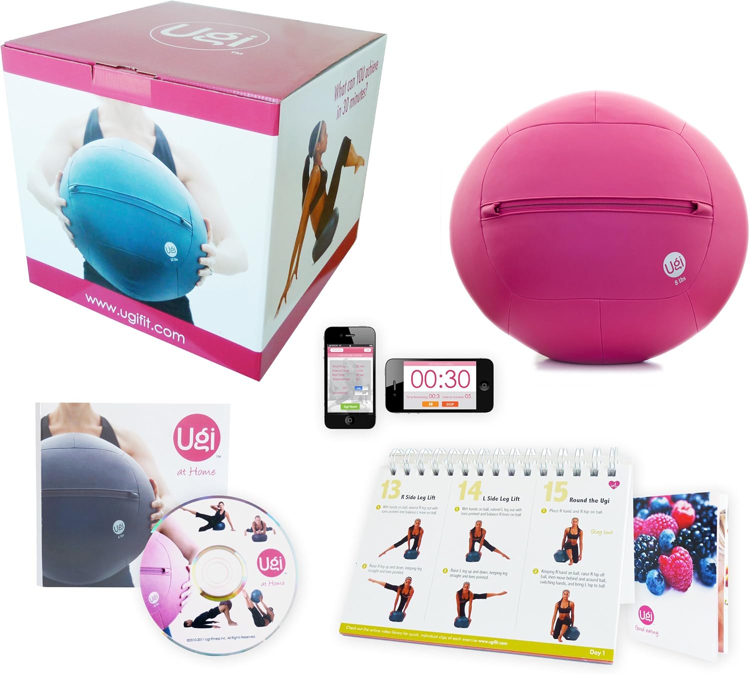 Ugi Fitness at Home 8Pound Pink Exercise Ball Amazon.ca Sports