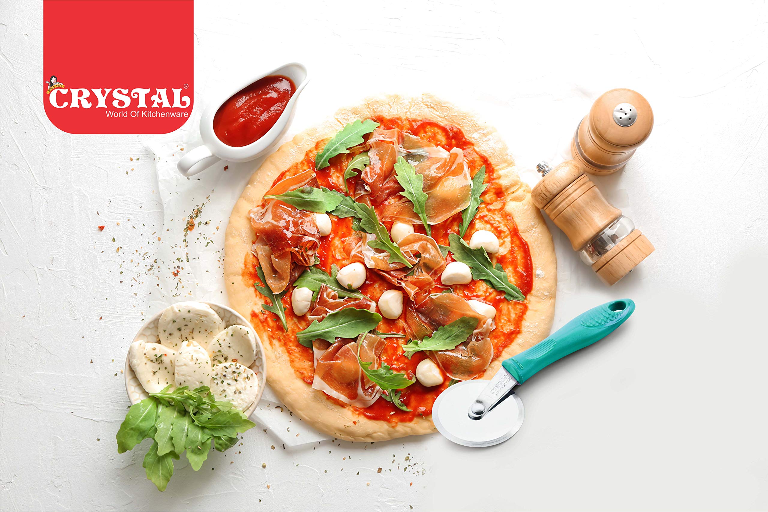 Crystal - MKA069 Stainless Steel Pizza Cutter, Multicolour - Image 2 thumbnail
