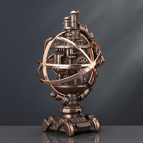 Miniatura 3 de Veronese Design 7 1/8 pulgadas de alto Steampunk Mechanicus Giroscopio Escultura Resina Escultura Bronce Acabado
