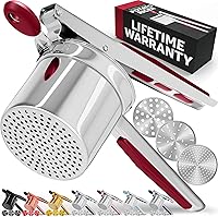 Vista 18 de Pasapurés y prensa para patatas de PriorityChef, hace pure de patatas ligeros y esponjosos a la perfección, 100 % de acero inoxidable.