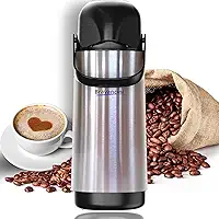 Garrafa Térmica Lúmina Inox 1L com Ampola Aço Conserva Quente e Frio Alta Durabilidade Ideal para Café Água Chá Chimarrão Viagens Escritório Bico Antivazamento Bomba Pressão Termica Pump