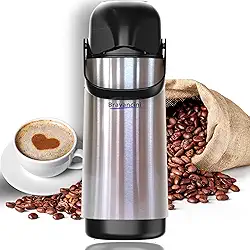 Garrafa Térmica Inox 1L com Ampola Aço Conserva Quente e Frio Alta Durabilidade Ideal para Café Água Chá Chimarrão Viagens Escritório Bico Antivazamento Bomba Pressão Termica Pump