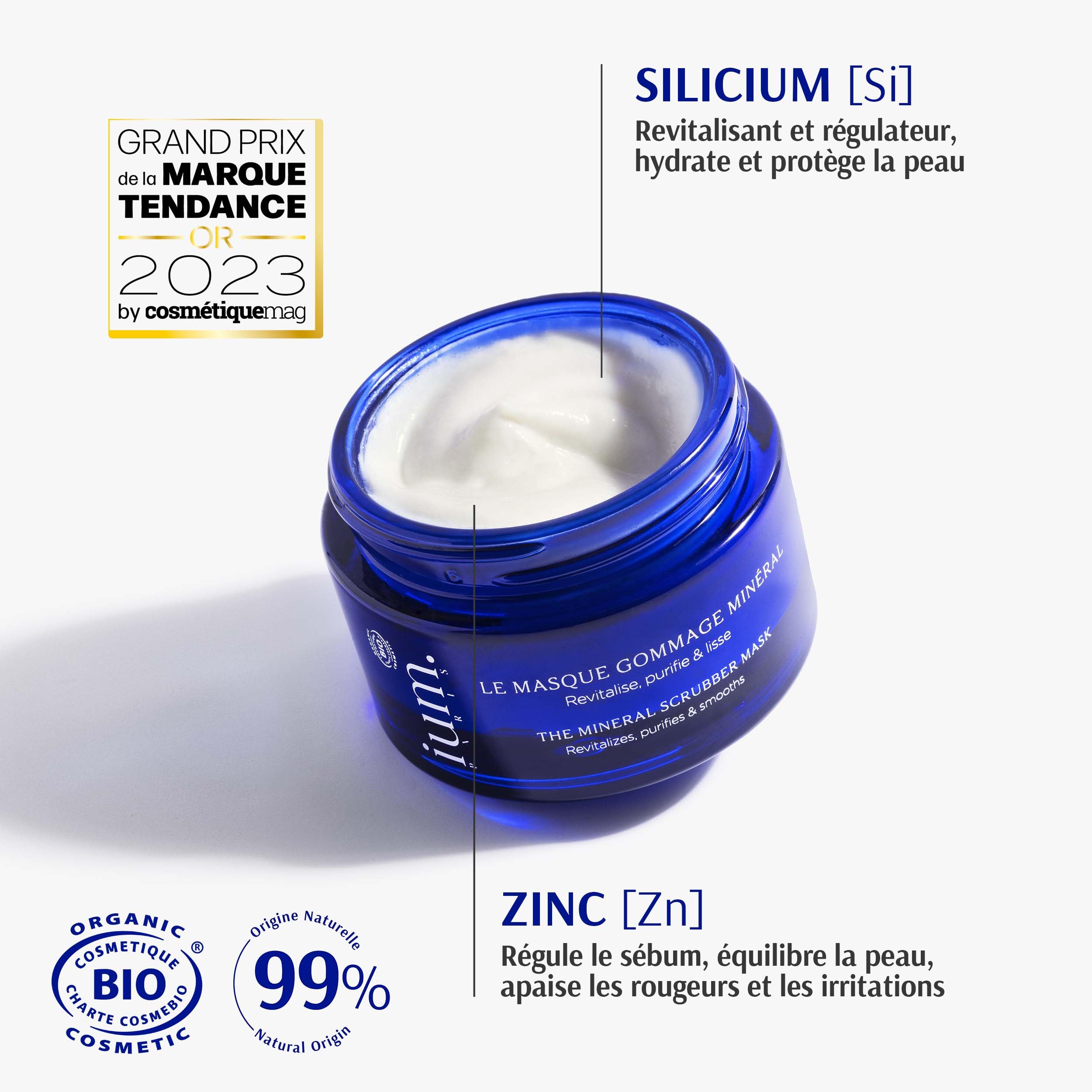 IUM Paris, 2-in-1 Face Mask & Exfoliating Face Scrub, 99% Natural Ingredients - Image 2
