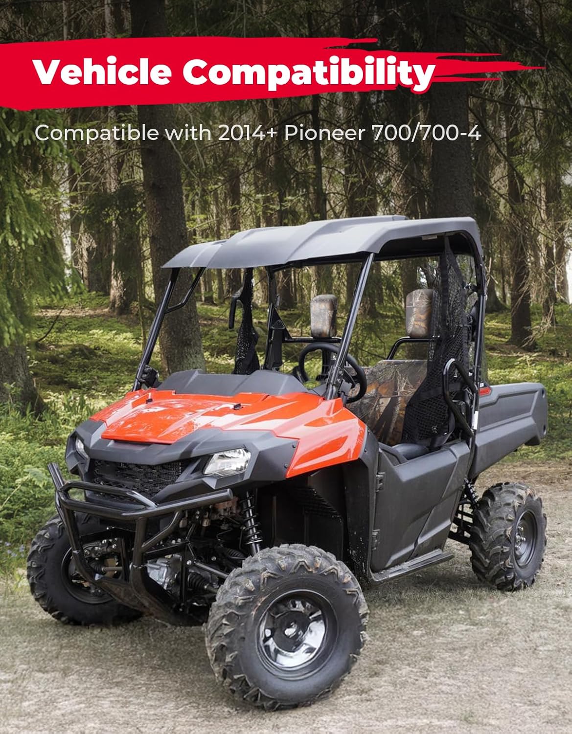 KEMIMOTO UTV Seat Covers Compatible with 2014-2025 Pioneer 700 700-4, All-Weather Protection, UV Scratch Resistant, Water-Resistant 1680D Oxford Fabric, Anti-Slip Secure Fit, Accessories (Camo Color)