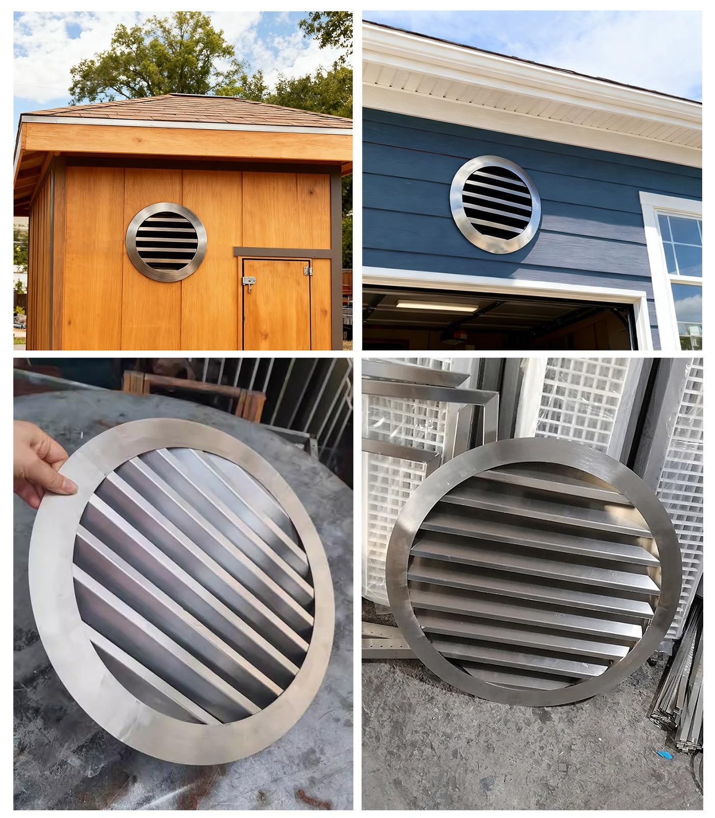 Rejilla de ventilación redonda para casas, cubierta de ventilación de pared de acero inoxidable con rejilla de malla, panel de acceso empotrado