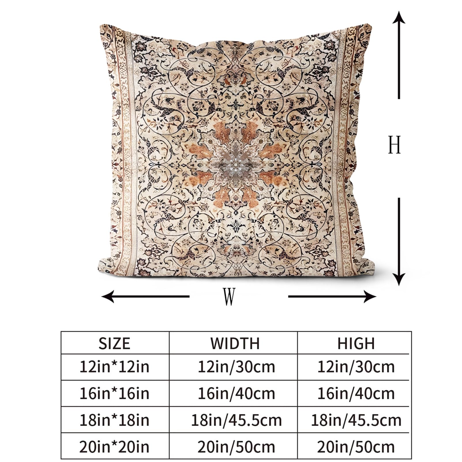 Snylcce Set of 2 Bohemian Style Cushion Covers 40x40 cm Decorative Square Throw Pillow Covers 40x40 CM Sofa Car Pillowcase for Outdoor Home Bed Living Room Couch Decor (Khaki) - Image 3