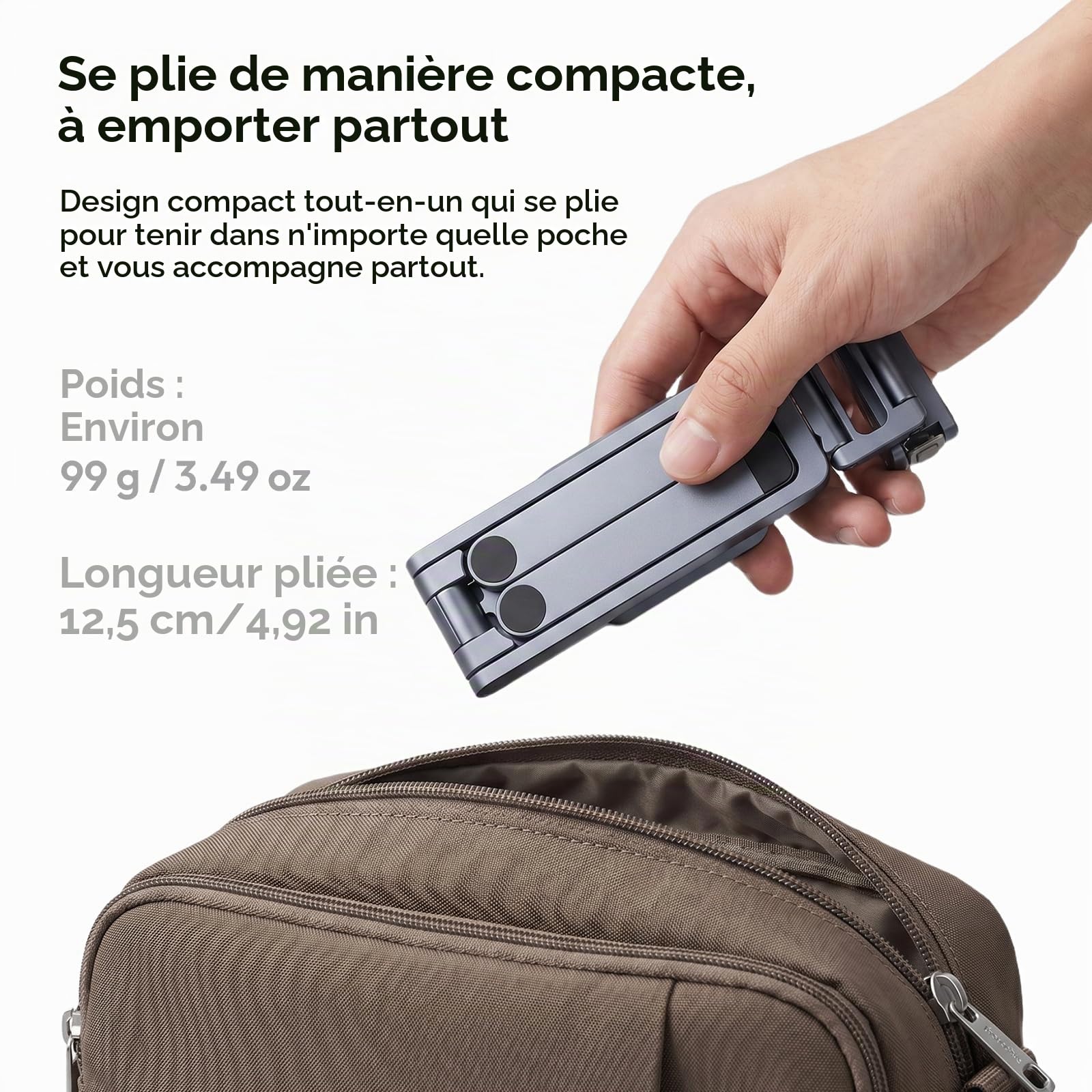 ULANZI MA37 Mini trépied à dégagement Rapide Compatible avec DJI Osmo Action 6 et Action Nano, trépied de Table magnétique à Verrouillage Rapide avec Griffe Froide 1/4-20, Perche à Selfie Vlog en