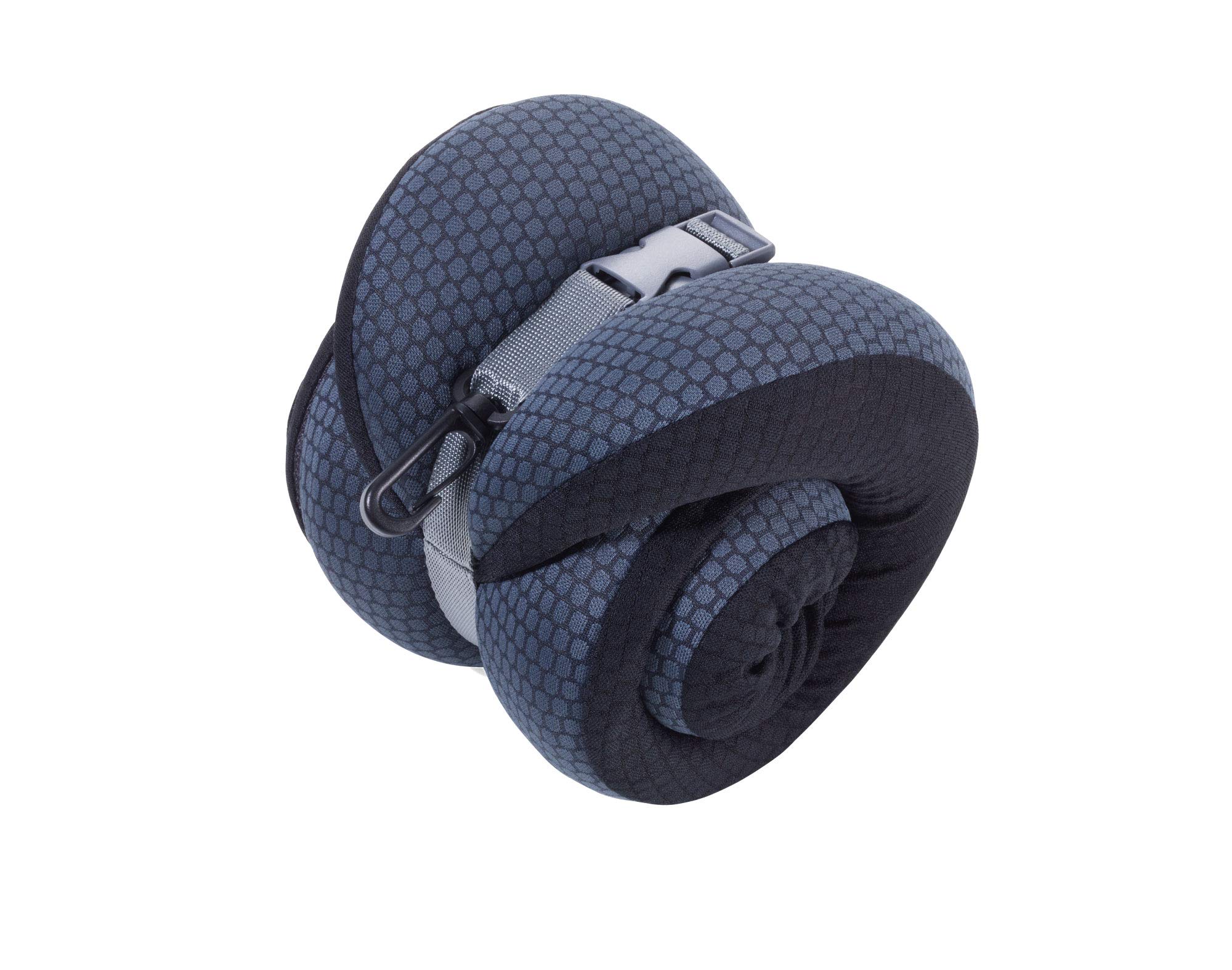 TROIKA BBG61/GY - Cojín Cervical (poliéster, con Bolsa de compresión, Enrollable, Color Gris/Negro, indeformable), Color Gris y Negro