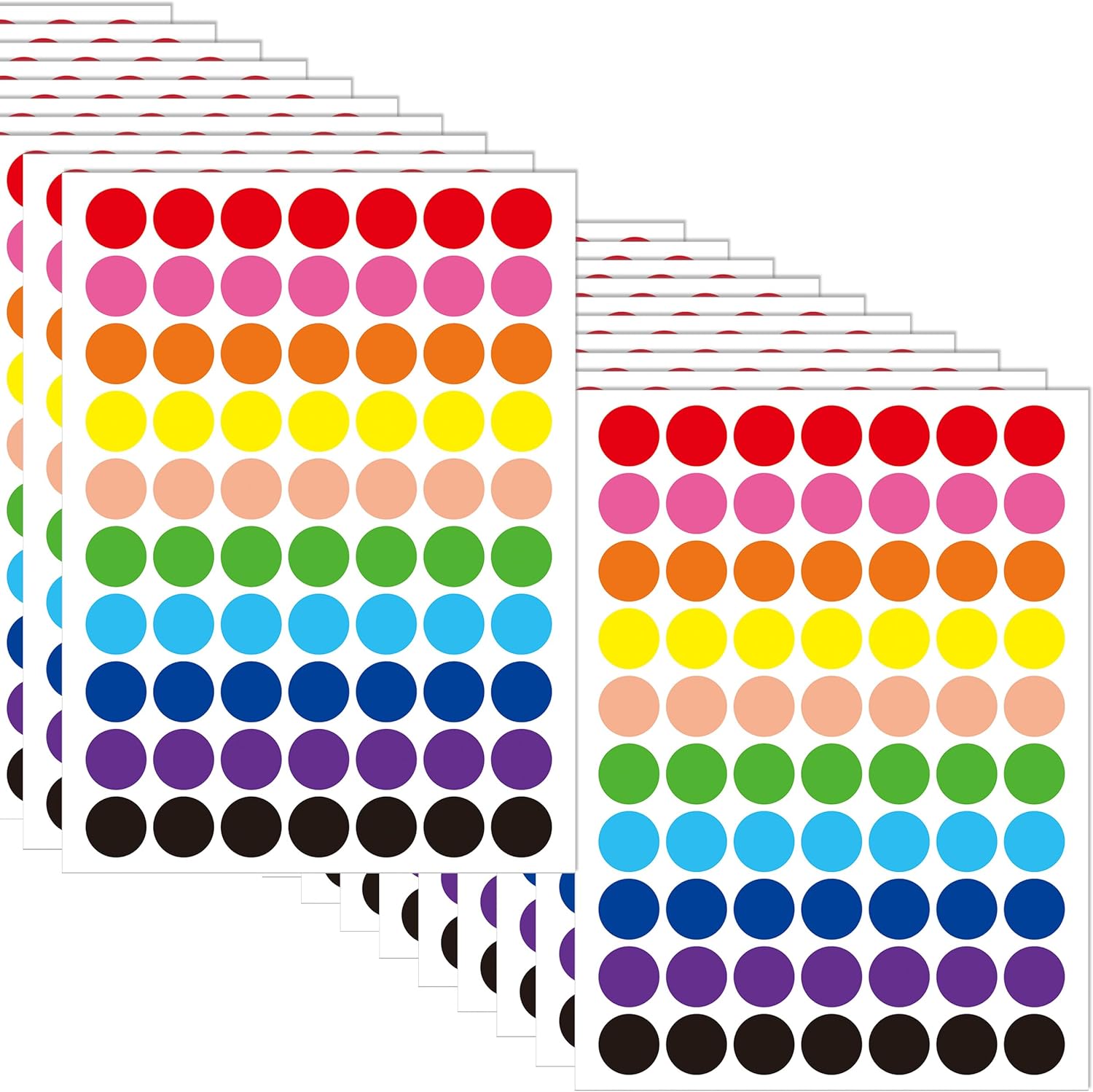 3010 Pack,20mm Coloured Dot Stickers Sticky Labels,10 Colours,Circle Stickers Sticky Dots Round