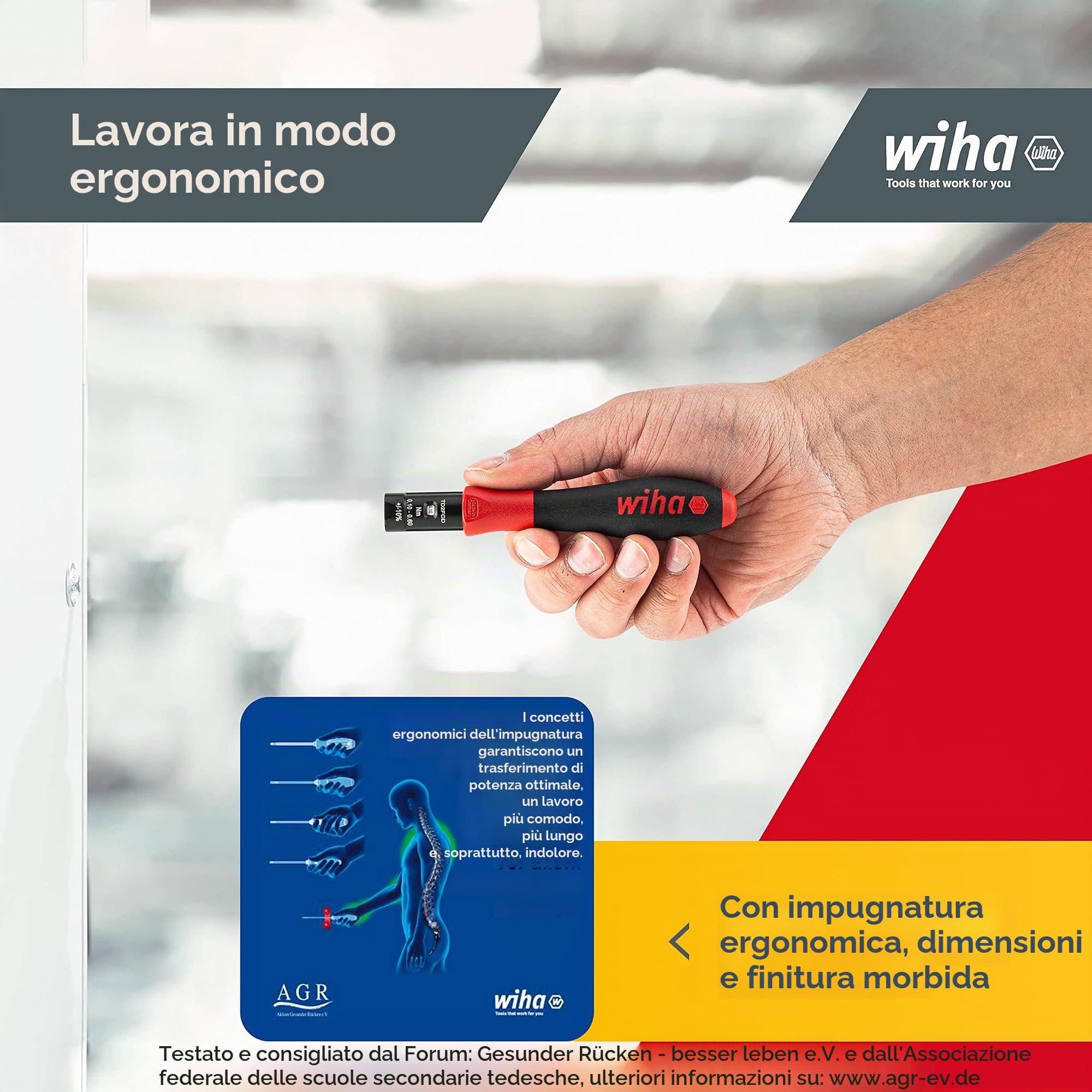 Wiha Destornillador dinamométrico TorqueVario®-S con limitación del par de apriete de ajuste variable 0.8-5 (26463)