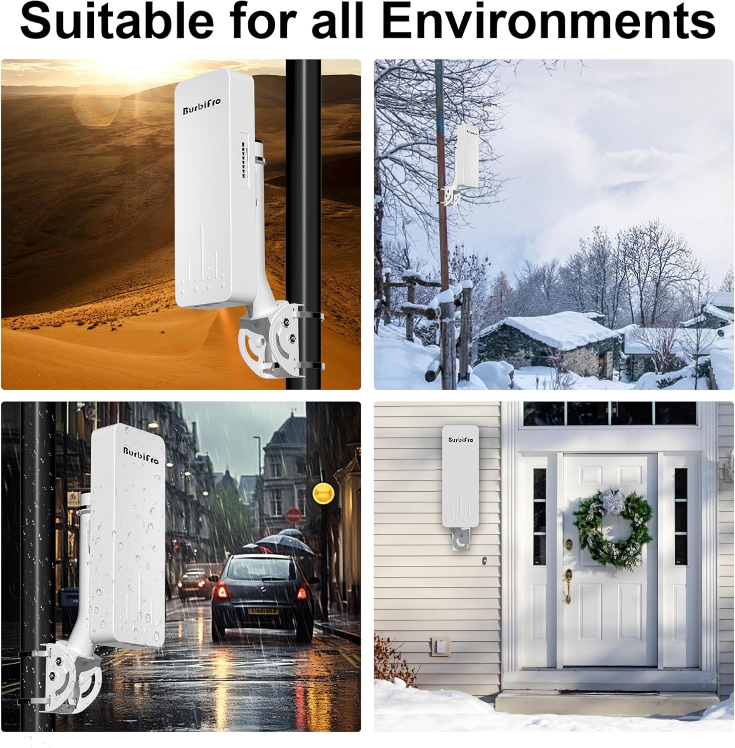 100Mbps Outdoor Point-to-Point Starlink WiFi Extender Signal Booster with Bracket for Starlink Gen 3 Router, 3KM Wireless Long Range Transmission,IP65 Waterproof, 5.8GHz 18dBi High Gain Antenna