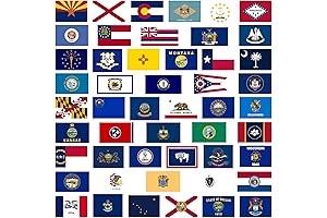 50-Pack State Flag Decals: Adorn Surfaces with Patriotic Pride