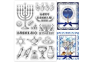 GLOBLELAND Hanukkah Clear Stamp Candles Silicone Clear Stamp