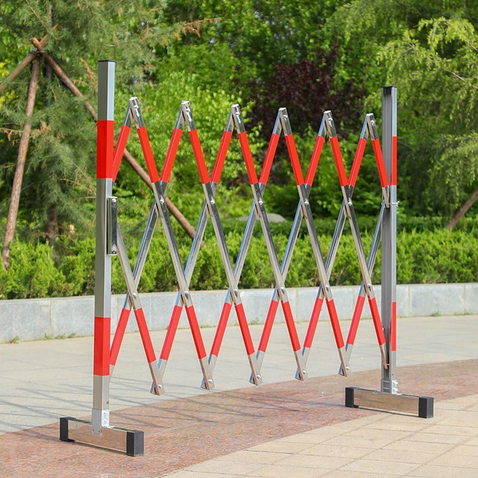 Barrière métallique Extensible - Clôture de sécurité Pliable pour Chantiers extérieurs, Jardin ou Cour, barrière Flexible, Portable et rétractable pour l'intérieur et l'extérieur