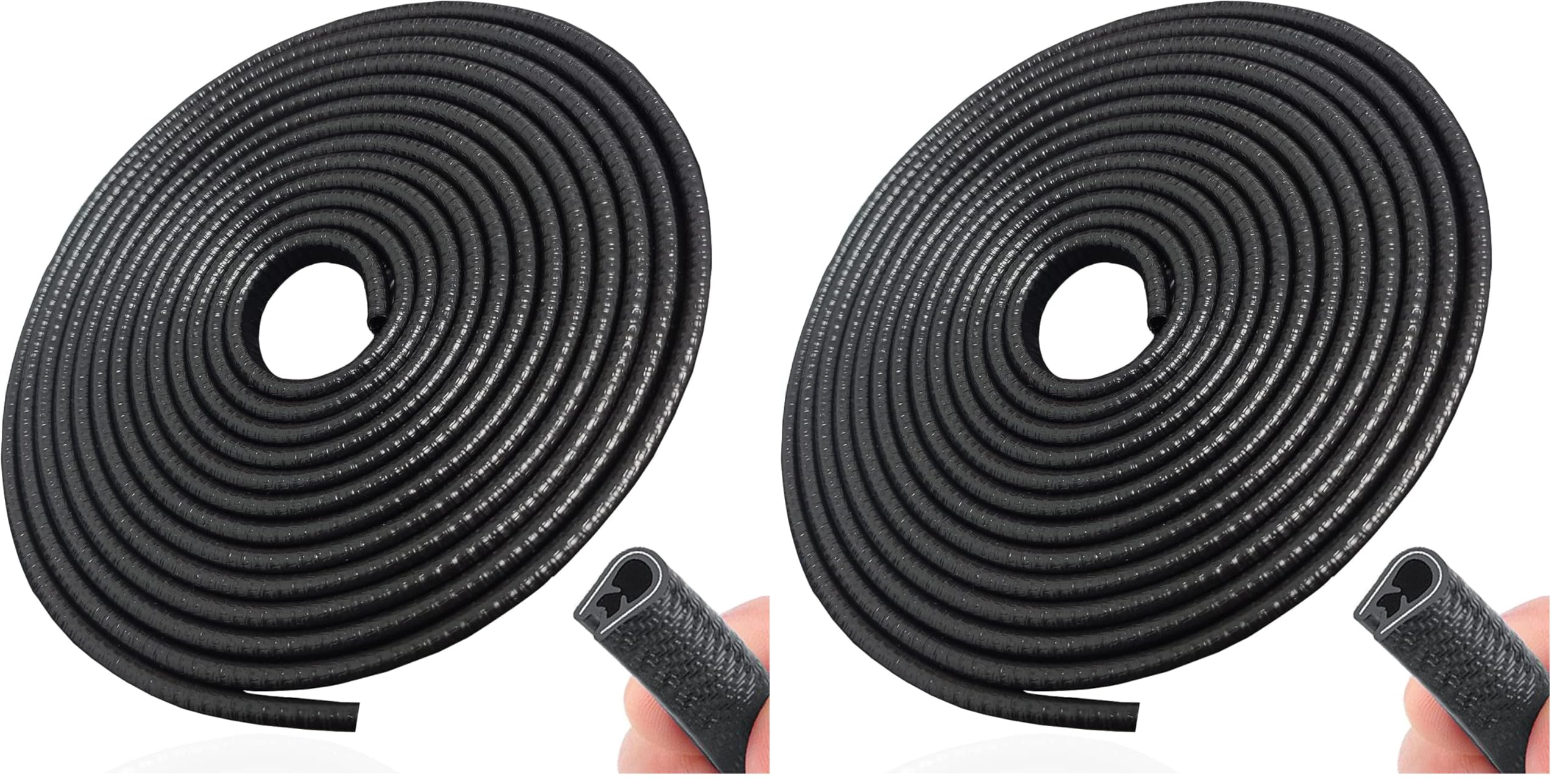SYOAUTO 20 m Car Door Edge Protector Black Car Door Protector Edge Trim No Glue Rubber U-Shape for Most Vehicles (Pack of 2) black 20 m (Packung mit 2)