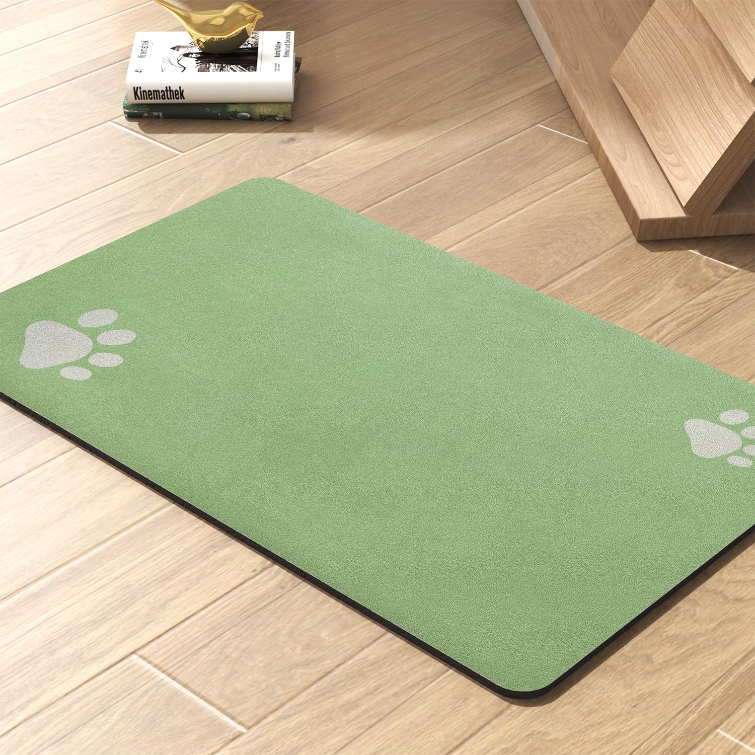 Tapete absorbente p/alimento de mascota 43cmx71cm verde