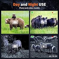 Vista 3 de GTHUNDER Night Vision Goggles Binoculars with Remote Monitor on App Crystal Clear 4K UHD Video & 52MP Full Color Photos on 4" HD Screen 10X Zoom