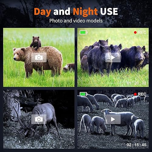 Miniatura 16 de GTHUNDER Night Vision Goggles Binoculars with Remote Monitor on App Crystal Clear 4K UHD Video & 52MP Full Color Photos on 4" HD Screen 10X Zoom