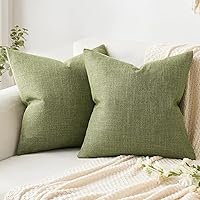 Vista 7 de MIULEE - Paquete de 2 fundas de almohada decorativas de lino de arpillera costera, estilo granja, para sofá, coche, sillón, dormitorio, sala de Azul