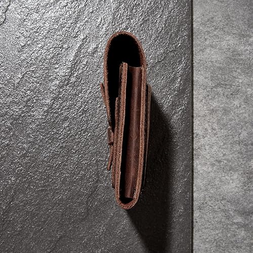 Miniatura 8 de Estuche de cuero para puros, humidor de viaje con capacidad para 3 puros, cuero de grano completo con cortador de puros, hecho a mano, marrón